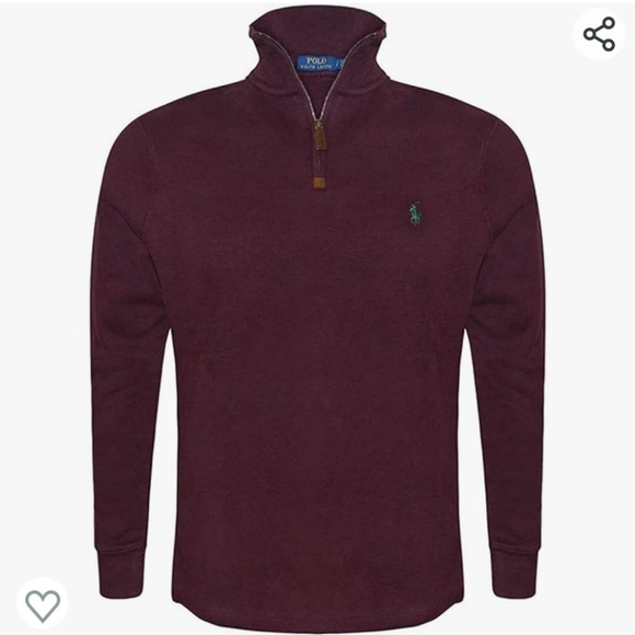POLO Ralph Lauren Men's Jersey Quarter-Zip Pullover Wine Red - Picture 1 of 12